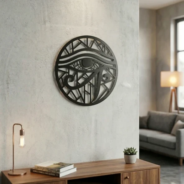 Horus Gözü Duvar Tablosu Mdf Kesim Geometrik Duvar Süsü Eye Of Horus Dekor ürün görseli 1
