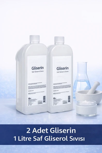 Gliserin Saf Gliserol Sıvısı 2 X 1 Litre Nem Tutucu Kozmetik Teknik Kullanıma Uygun ürün görseli 1
