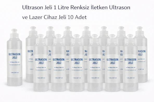 Ultrason Jeli 1 Litre Renksiz İletken Ultrason Cihaz Jeli 10 Adet ürün görseli 1