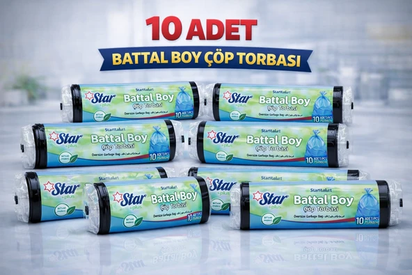 Standart Büyük Boy Atık Poşeti 65X80 Cm 10 Adet Dayanıklı Sızdırmaz Atık Torbası 10 Adet ürün görseli 1