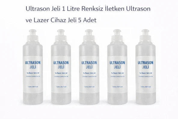Ultrason Jeli 1 Litre Renksiz İletken Ultrason Cihaz Jeli 5 Adet ürün görseli 1