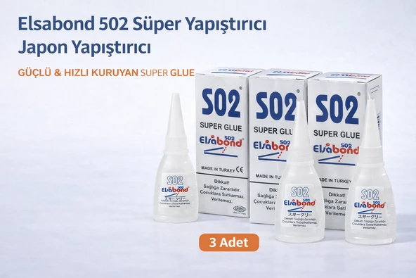 Elsabond 502 Süper Yapıştırıcı Japon Yapıştırıcı 20G Güçlü Hızlı Kuruyan Super Glue 3 Adet ürün görseli 1