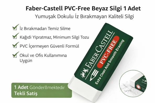 Pvc-Free No24 Beyaz Silgi 1 Adet Yumuşak Dokulu İz Bırakmayan Kaliteli Silgi ürün görseli 1