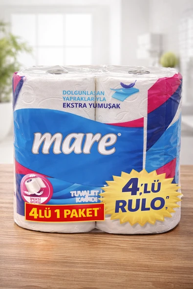 Mare Tuvalet Kağıdı 4 Rulo 1 Paket Ekstra Yumuşak Çift Katlı Dayanıklı Tuvalet Kağıdı ürün görseli 1