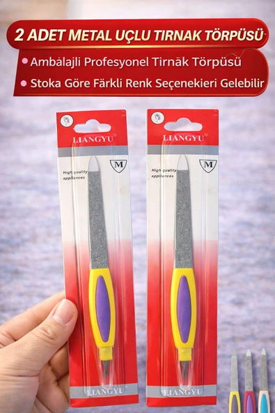 2 Adet Metal Uçlu Tırnak Törpüsü Blister Ambalajlı Profesyonel Manikür Törpüsü ürün görseli 1