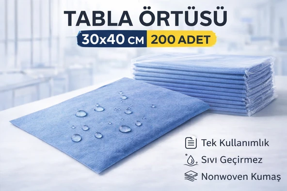 Tabla Örtüsü 30X40 Cm 200 Yaprak Tek Kullanımlık Sıvı Geçirmez Nonwoven Örtü ürün görseli 1