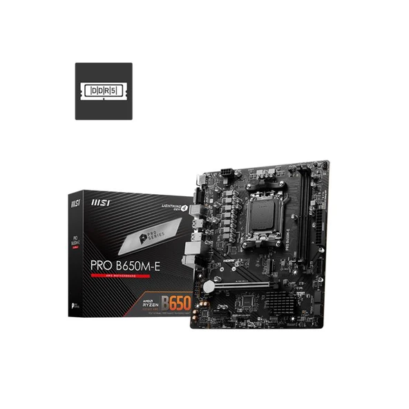 B650M-E Ddr5 6800Mhz 1Xvga 1Xhdmi 1Xm.2 Usb 3.2 Matx Am5(Amd Am5 9000/8000/7000 Seri̇leri̇ İle Uyumlu) ürün görseli 1