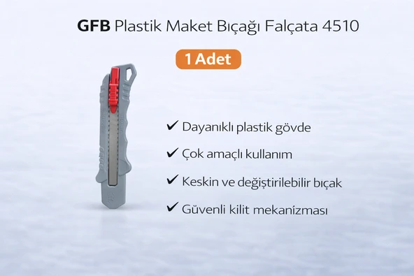 Gfb Plastik Maket Bıçağı Falçata 4510 Profesyonel Maket Bıçağı 1 Adet ürün görseli 1