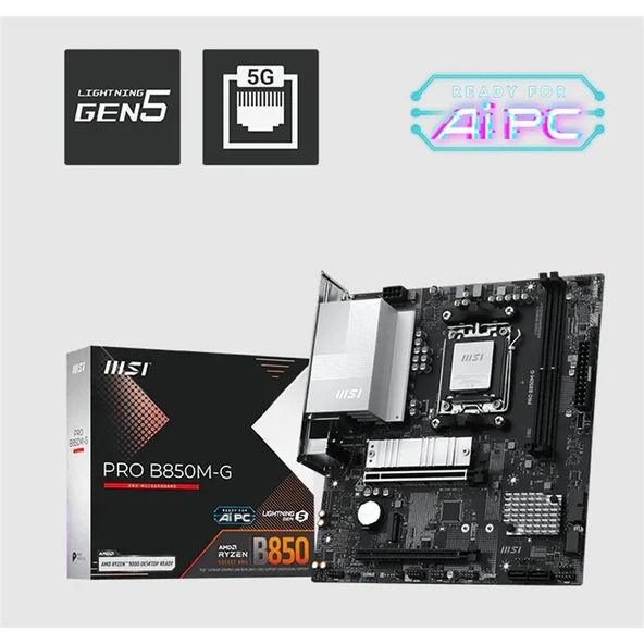 B850M-G Ddr5 8200Mt/S 1Xhdmi 1Xdp 2Xm.2 Usb Matx Am5 (Amd Am5 9000/8000/7000 Seri̇ İle Uyumlu) ürün görseli 1