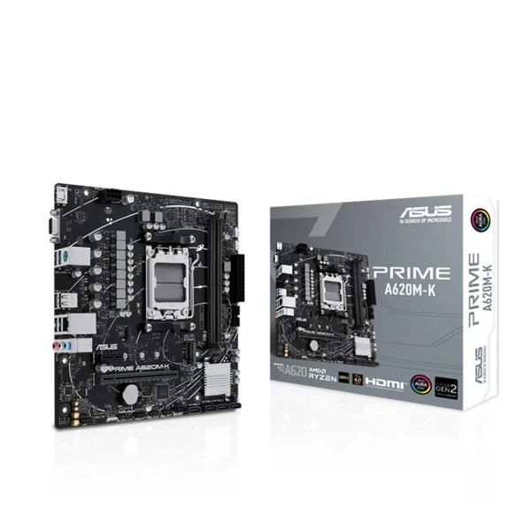Prime A620M-K Ddr5 6400Mhz 1Xvga 1Xhdmi 1Xm.2 Usb 3.2 Matx Am5 (Amd Am5 9000/8000/7000 Seri̇leri̇ İle Uyumlu) ürün görseli 1