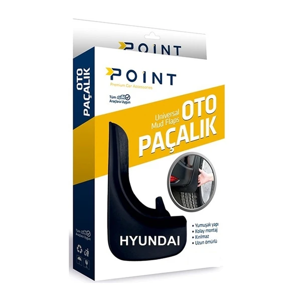 Hyundai Paçalık Tozluk Çamurluk Universal Siyah 2'Li ürün görseli 1