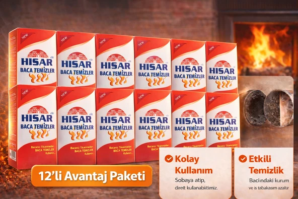 Hisar Elit Baca Temizleyici Soba Şömine İçin Kurum Temizleme Ürünü 12 Adet ürün görseli 1