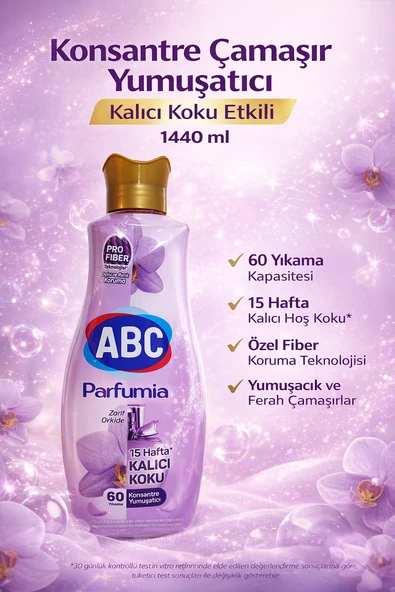 Konsantre Çamaşır Yumuşatıcı Kalıcı Koku Etkili Zarif Çiçek Kokulu 60 Yıkama 1440 Ml ürün görseli 1