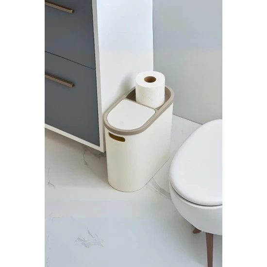 Beyaz Kapaklı Wc Kağıtlıklı Kovası & Ofis Kovası 10 Lt ürün görseli 1