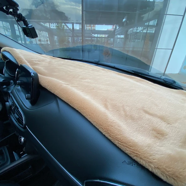 Yumuşak Tüylü Oto Torpido Bagaj Üstü Örtü Peluş Halı Kahverengi 130X40Cm ürün görseli 1