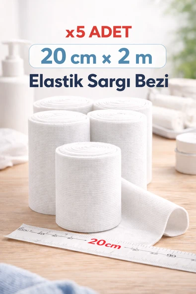 20 Cm X 2 M Hidrofil Sargı Bezi Pamuklu Gazlı Bez Kısa Metraj Sarım Bezi 5 Adet ürün görseli 1