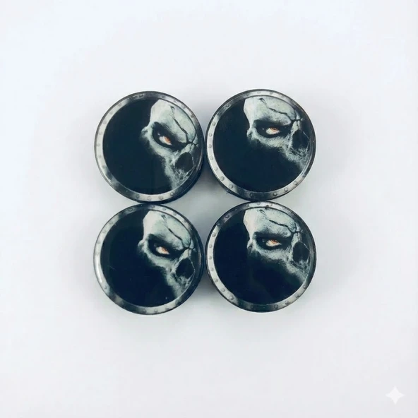 Kuru Kafa Ghost Damla Geçme Jant Göbek Kapağı 4’Lü Set 55/58Mm Siyah ürün görseli 1