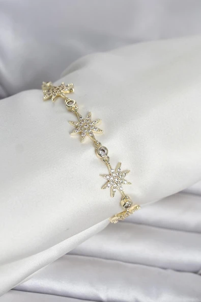 Pirinç Gold Renk Kutup Yıldızı Model Kadın Bileklik ürün görseli 1