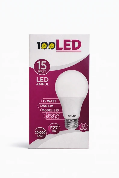 Led Ampul 15 Watt Beyaz Işık 6500K Yüksek Lümen E27 Duy Uzun Ömürlü ürün görseli 1