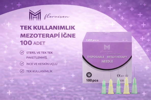 27G X 25Mm Mezoterapi Steril Enjeksiyon İğnesi 100 Adet 1 Kutu ürün görseli 1