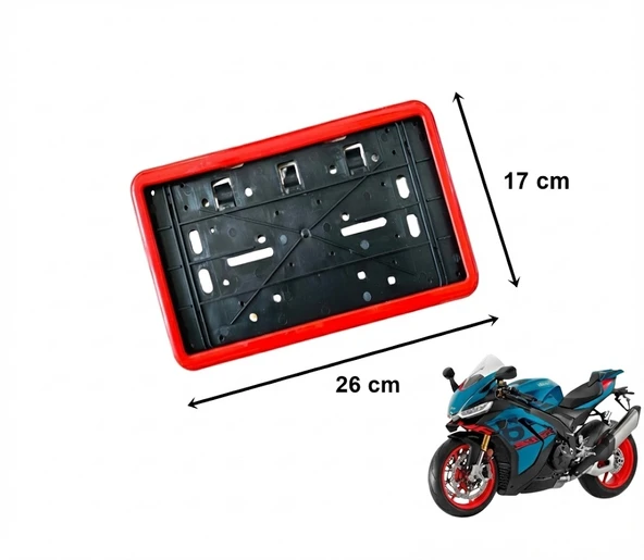 Çerçeveli Dikdörtgen Plakalık Plaka Altlığı Kırmızı 26X17Cm 1 Adet ürün görseli 1