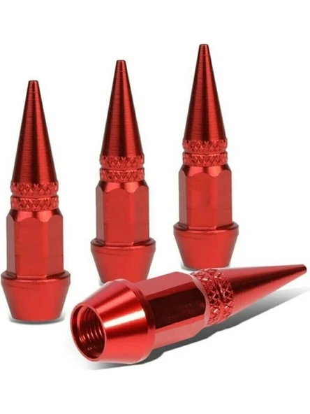 Alüminyum Sivri Sibop Kapağı Kırmızı 4'Lü 45Mm ürün görseli 1