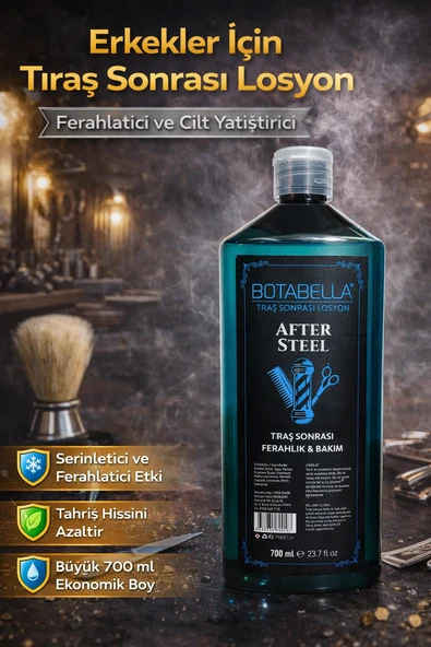 Botabella After Steel Tıraş Sonrası Losyon 700 Ml Erkek After Shave Ferahlatıcı Bakım Losyonu ürün görseli 1