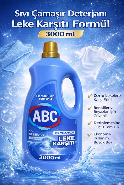 Sıvı Çamaşır Deterjanı Karşıtı Etkili Temizlik Tüm Giysiler İçin 3000 Ml ürün görseli 1