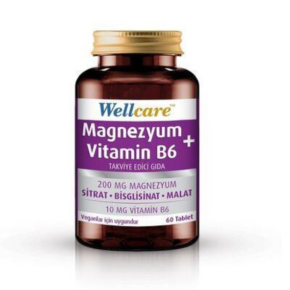 Wellcare Magnezyum Vitamin B6 Takviye Edici Gıda 60 Tablet ürün görseli 1