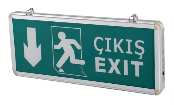 Cata 9167 Ledli Aşağı Ok Exit Çıkış Armatürü 3 Saat Akülü ürün görseli 1
