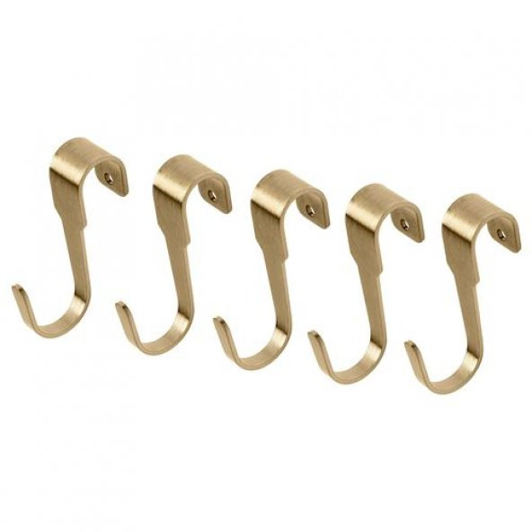 5 Li Kanca Gold Renk IKEA 7 Cm Çelik Kanca 5 Li Mutfak Raf Kancası-Dekorasyonu ürün görseli 1