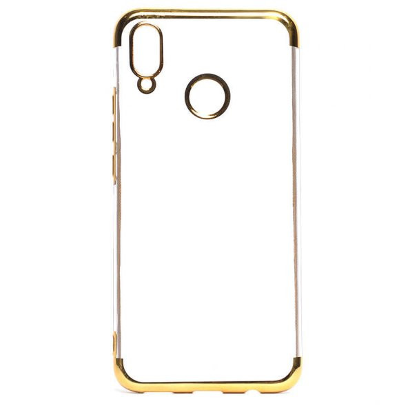 Huawei P Smart Plus Kılıf İnce Köşeleri Renkli Şeffaf Silikon ürün görseli 1