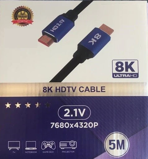 8K Ultra HD 2.1V 7680x4320p Çözünürlük Destekli 5mt Hdmi Kablo ürün görseli 1