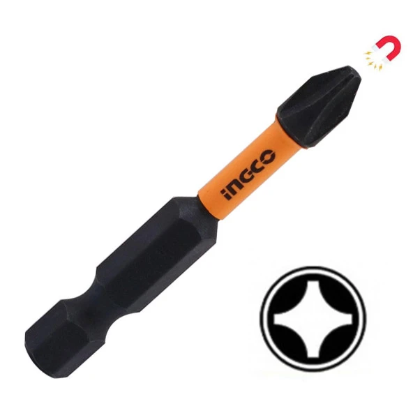 İngco Bits Uç PH2 50 mm Yıldız Matkap Vidalama Ucu S2 Çeliği Mıknatıslı ürün görseli 1