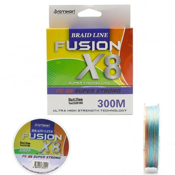 Remixon Fusion 300M 0,25mm X8 Multi Color İp Misina ürün görseli 1