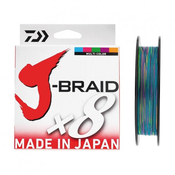 Daiwa Jbraid 8b 300m, 0,16mm Multi Color İp Misina ürün görseli 1