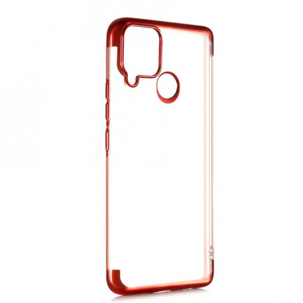 Realme C15 Kılıf İnce Köşeleri Renkli Şeffaf Silikon ürün görseli 1