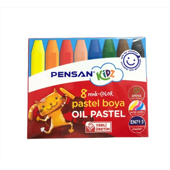 Pensan Kidz 8 Renk Yağlı Pastel Boya ürün görseli 1