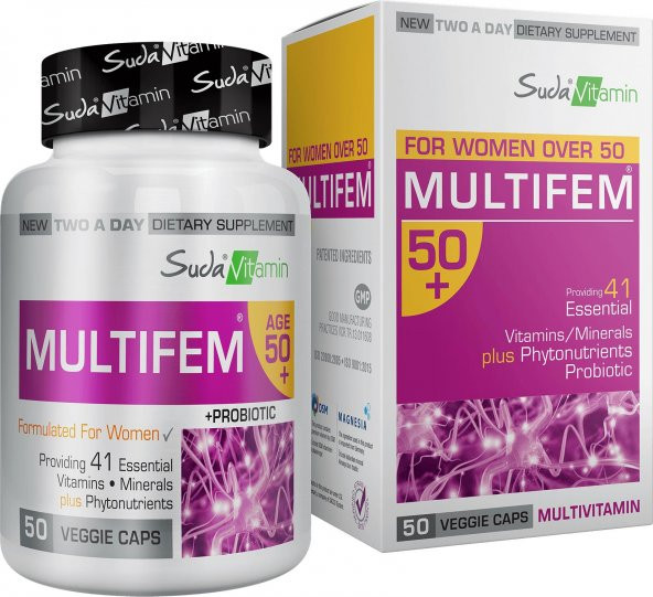 Suda vitamin Multifem 50+ 50 Kapsül 8681571352013 ürün görseli 1