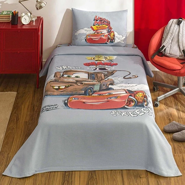 Özdilek Cars Driving Time Tek Kişilik Disney Lisanslı Lastikli Çarşaf Çocuk Pike Takımı ürün görseli 1