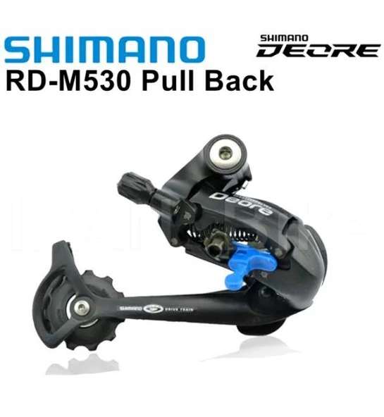 Shımano Deore ST-M530 9'lu Arka Aktarıcı 9V Siyah Ters Bacak Pull Back Geri Çalışır ürün görseli 1