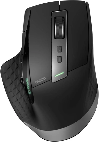 Rapoo MT750S kablosuz fare kablosuz fare 3200 DPI sensör çevre dostu şarj edilebilir pil ergonomik sağ elini kullananlar PC ve Mac için - siyah Teşhir ürün görseli 1