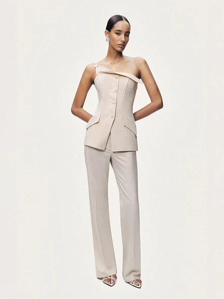 Nocturne Tek Omuz Asimetrik Yaka Bluz N26Y6245 ürün görseli 1