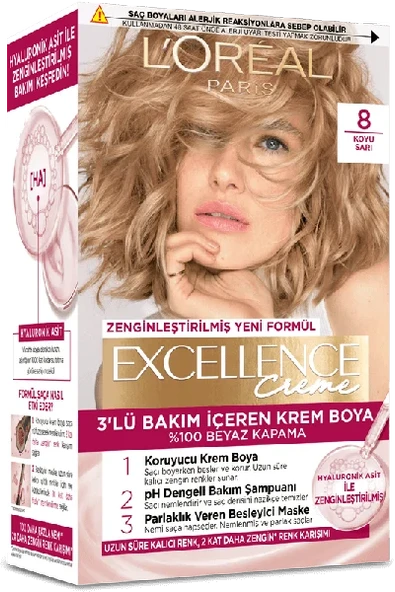 Loreal Paris 8 Koyu Sarı Saç Boyası ürün görseli 1