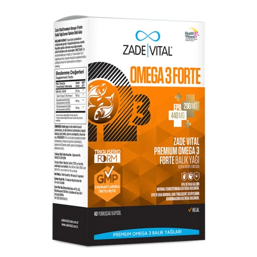 Zade Vital Omega 3 Forte 40 Yumuşak Kapsül ürün görseli 1