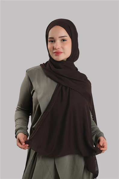 Kahve Düz Klasik Modal İtalyan Dikişli Şal Viskon Sade 202127_14 ürün görseli 1