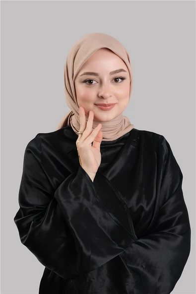 Yavruağzı Düz Klasik Eşarp İtalyan Dikişli Pamuk Caz Sade 202210_35 ürün görseli 1
