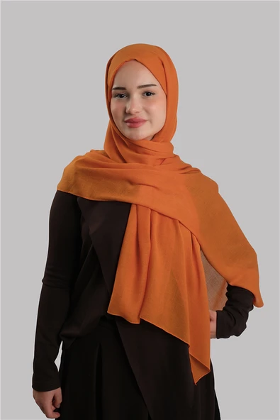 Turuncu Düz Klasik Modal İtalyan Dikişli Şal Viskon Sade 202127_57 ürün görseli 1