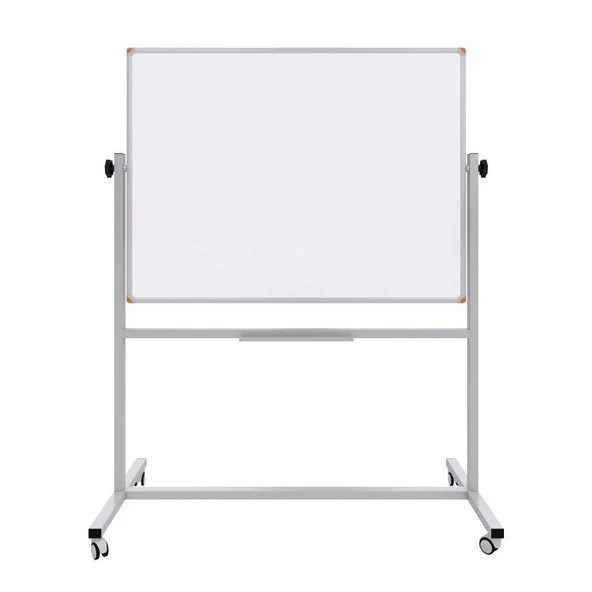 Emaye Yüzey 360° Dönerli Mobil Yazı Tahtası 90x120cm Beyaz ürün görseli 1