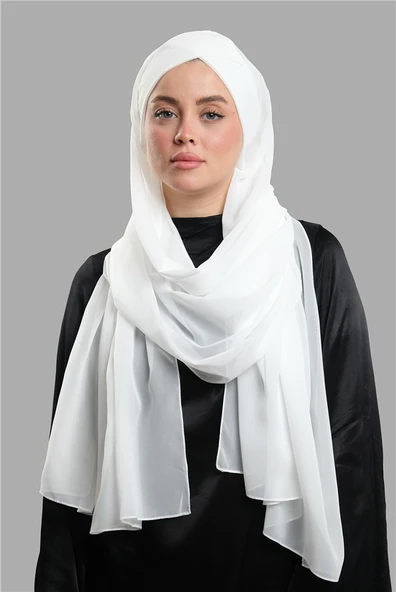 Krem Pratik Hazır Geçmeli Bone Şal Şifon Kendinden Boneli Tek Bantlı 1453_40 ürün görseli 1